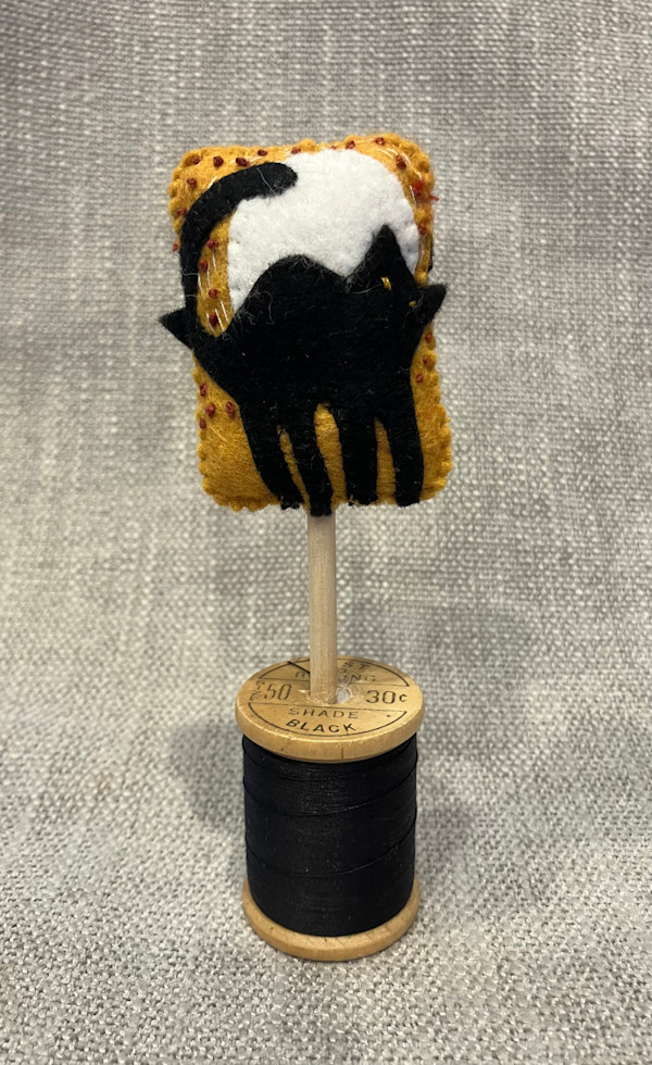 Halloween Felt tree on vintage spool by Christine Shively Benjamin