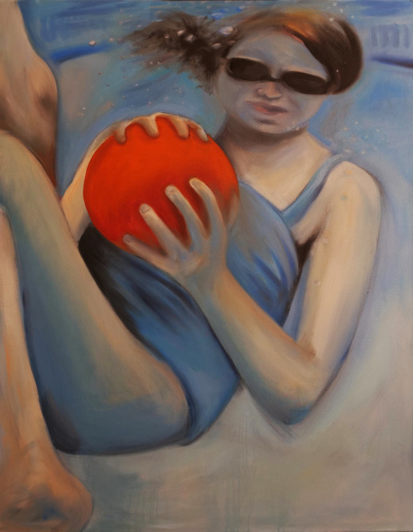 Hazel with Orange Ball by Barbara Pollak-Lewis 