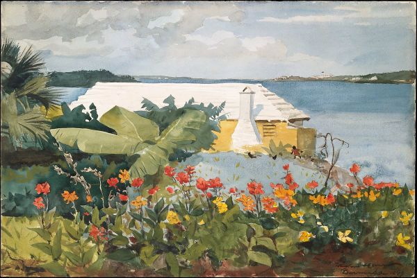 Flower Garden and Bungalow, Bermuda by Winslow Homer