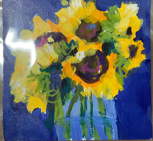 sunflower study 6x6 by Beth Murray, Image 1.