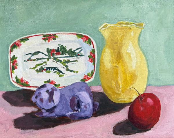 Bunny, Apple & Yellow Vase by Beth Murray, Image 1.