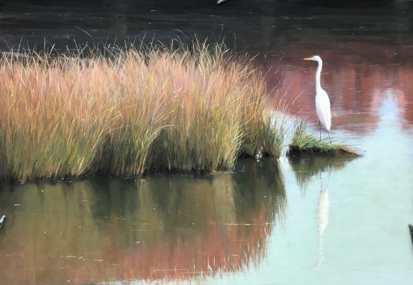 Egret in Fall Marsh by Lisa Gleim
