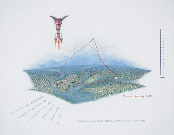 Carolina Sail (drawing) by Howard Woody