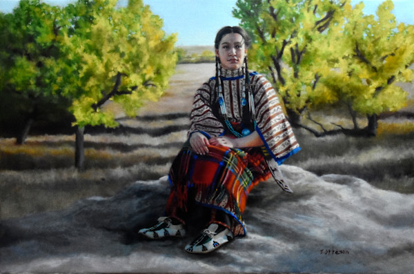 Girl With a Plaid Blanket by Theresa Otteson