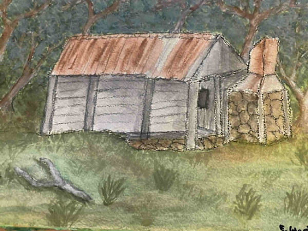 Teddys Hut - Framed by Sally Weston