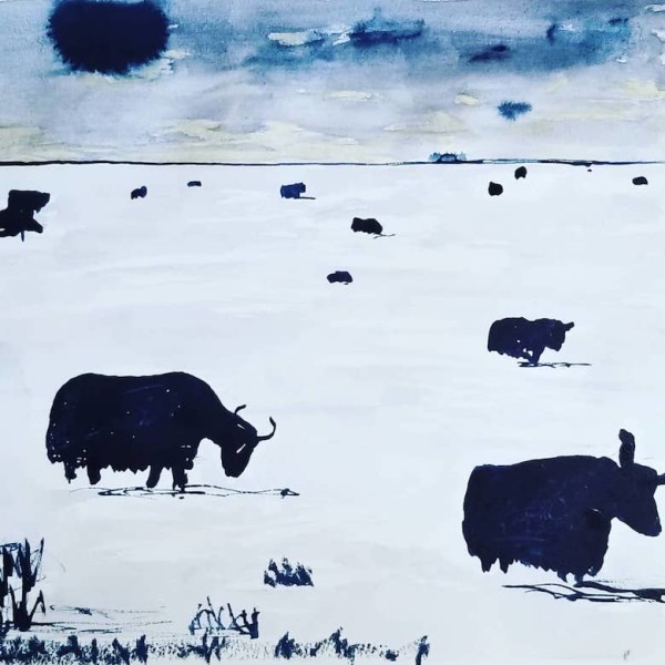 Yaks on the Plains by Kim Roberts