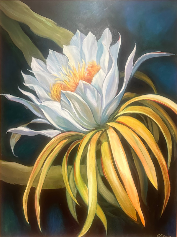 Blooming cactus by Charlotte Slade Decker