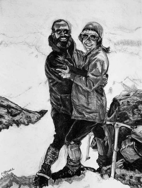 Ray and Joan on Glacier Peak in Washington by Cynthia Mosser