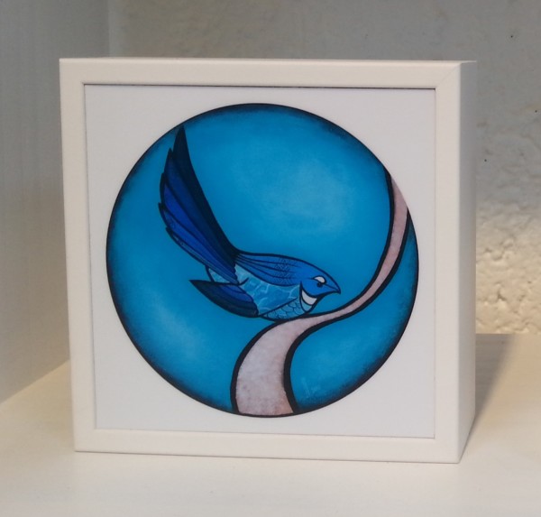 Art box - Turquoise fantail by Jo Richards Mixed Media Artist