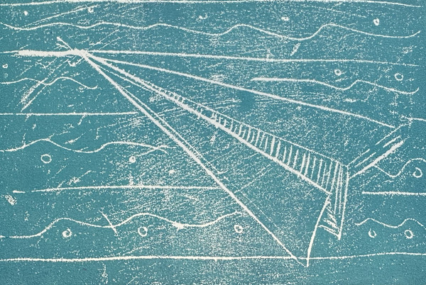 Teal Paper Plane by Courtney Cotton, Image 1.