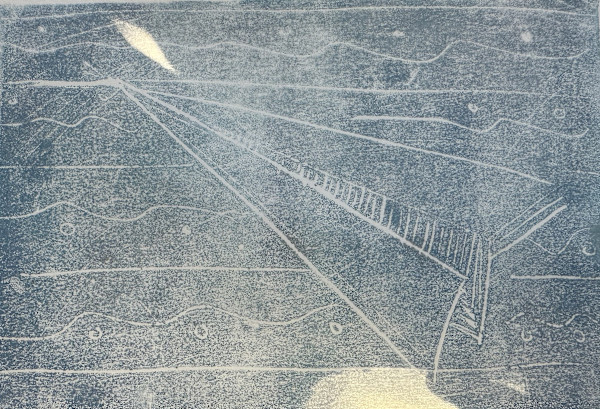 Dusty Blue Paper Plane by Courtney Cotton, Image 1.