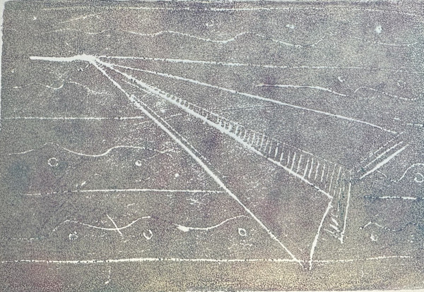 Grey & Purple Paper Plane by Courtney Cotton, Image 1.