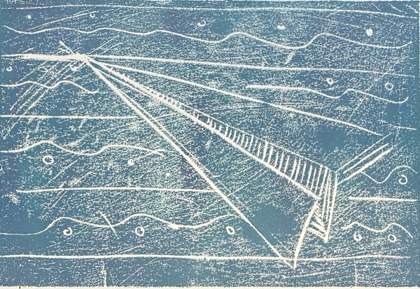 Muted Blue Paper Plane by Courtney Cotton, Image 1.