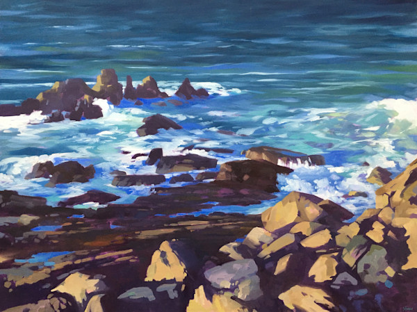 Rocky Shore at The Island, St Ives by Dawn Harries