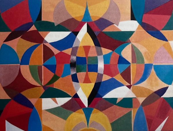 Geometric Abstract Interpretation of St Michael's Grammar School Badge by John Bayton