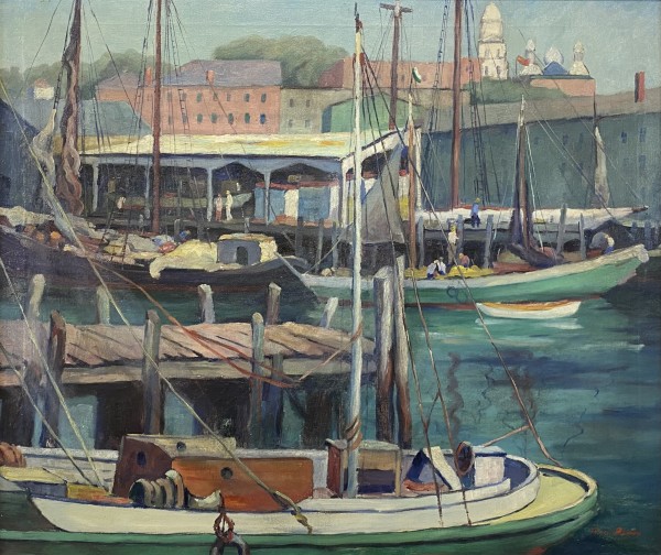 Sailing Boats at Piers, Gloucester by Tunis Ponsen