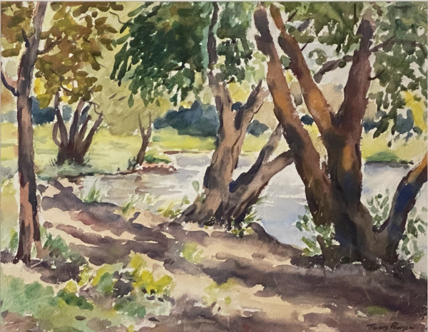 Trees Along a River Bank by Tunis Ponsen