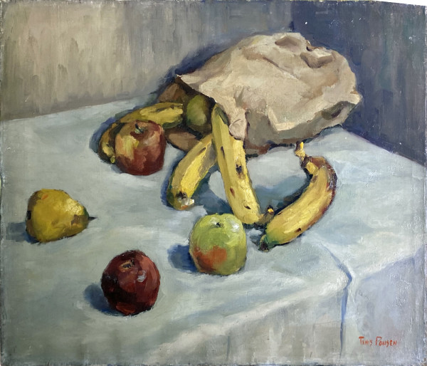 Still Life with Fruit and Paper Sack by Tunis Ponsen