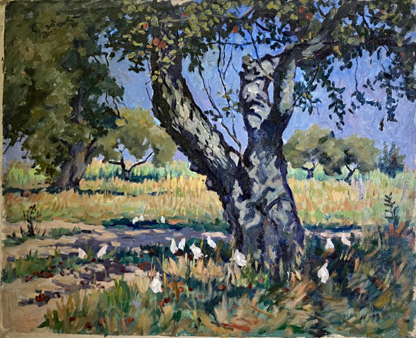 Large Tree with Chickens by Tunis Ponsen