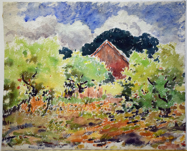 Orchard and Red Barn by Tunis Ponsen