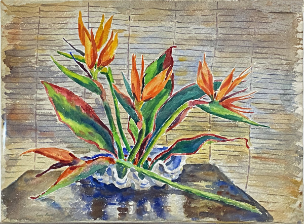 Birds of Paradise in Front of Drawn Blind by Tunis Ponsen