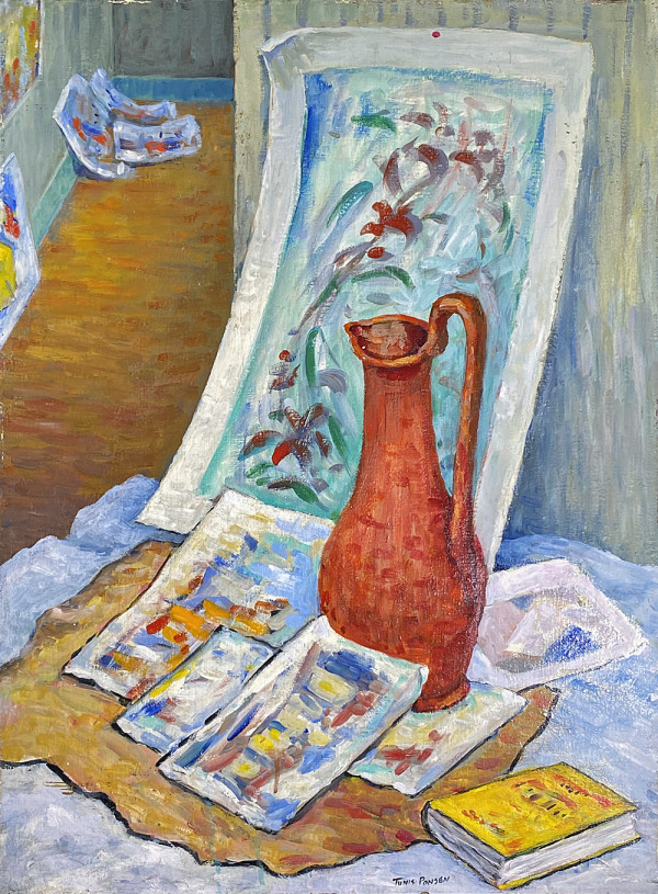 Still Life with Red Urn, Yellow Book and Paintings by Tunis Ponsen