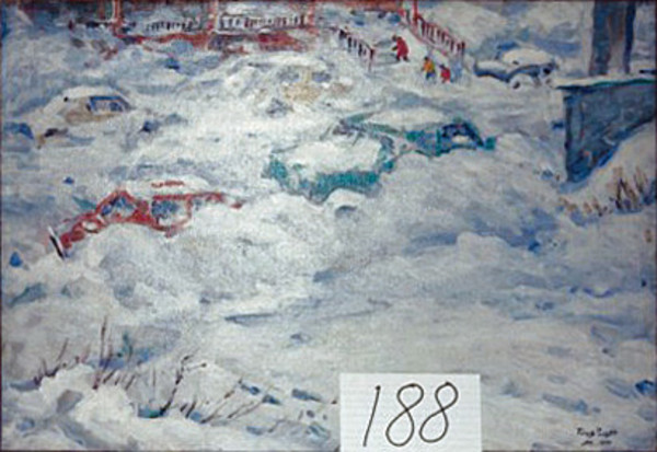 Street Scene with Cars Buried in Snow by Tunis Ponsen