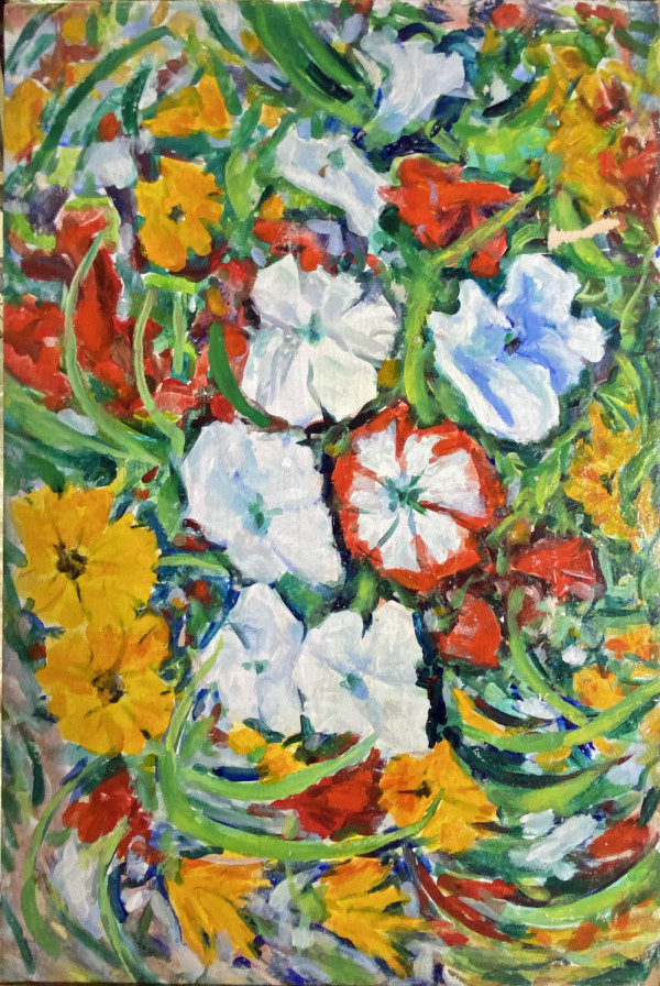 Floral in White, Yellow and Red by Tunis Ponsen