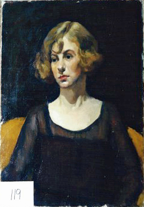 Seated Blonde Woman in Black by Tunis Ponsen