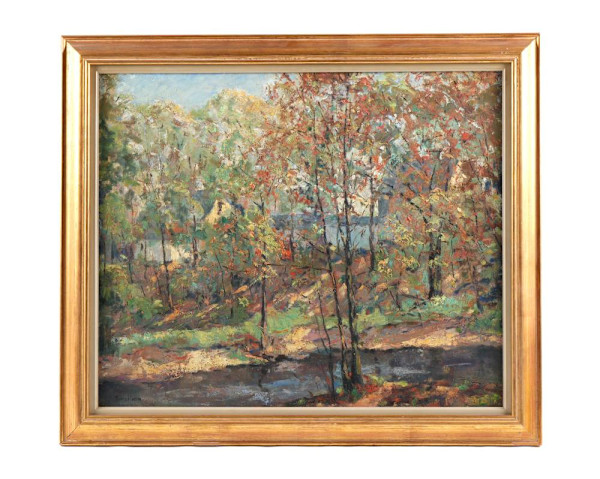 House on a Wooded Stream setting by Tunis Ponsen