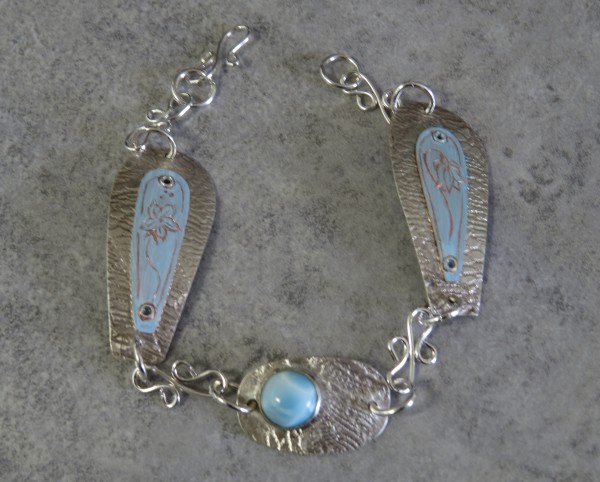 Lace, Larimar and Harebells - Bracelet by Nikki Jacquin