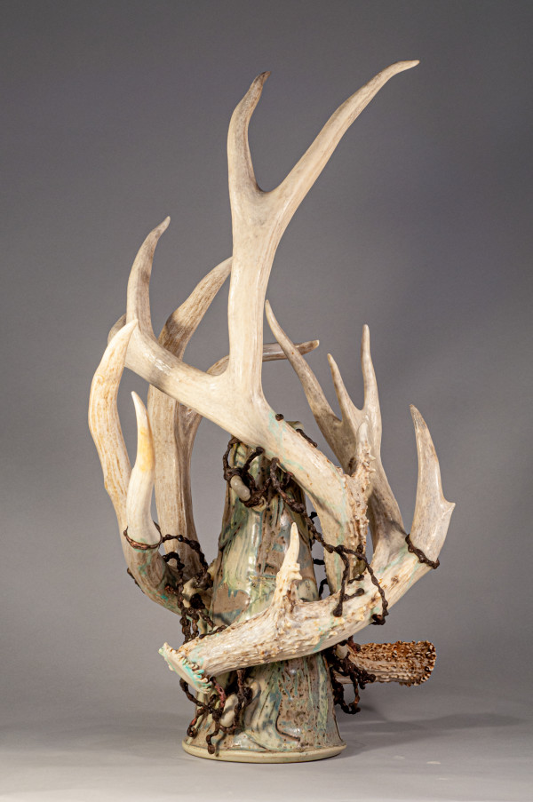 Story Of The Storm - Antler Vase #14 by Jeffrey Taylor