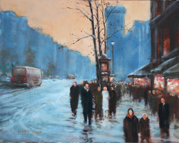 Paris Street, Snow (homage to EC) by Gary Hoff