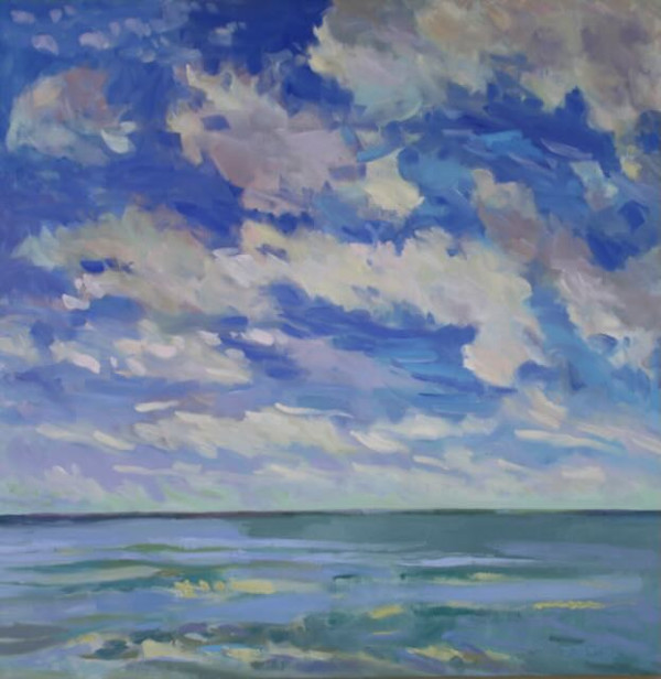 Pink Clouds, Green Sea by priscilla whitlock