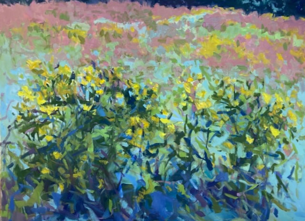 Pink Grass, Yellows by priscilla whitlock