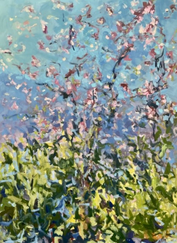 Woods, Spring, Peach Tree by priscilla whitlock