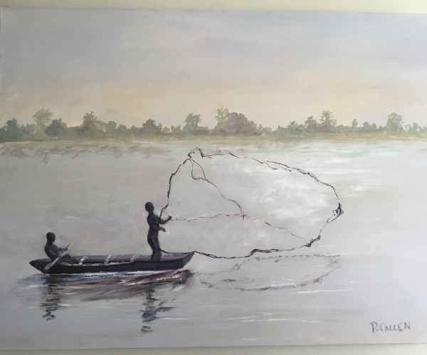Fishing on the Niger River by pamela callen