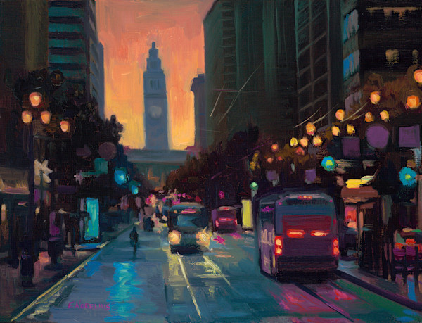 Ferry Building and Market Street by Erica Norelius