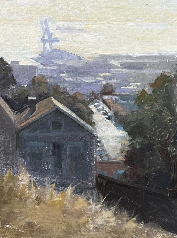 Overlooking the Bay from Potrero Hill,SF , Plein Air by Erica Norelius