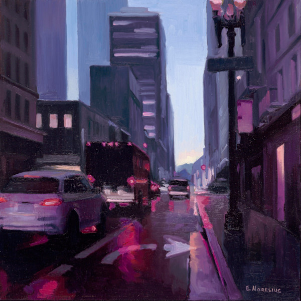 Cityscape in Purple by Erica Norelius