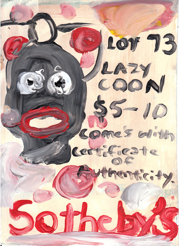 Sotheby's Lot 73, Crazy Coon Painting by Jeffrey Hargrave