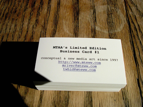 MTAA's Limited Edition Business Card #1 by MTAA