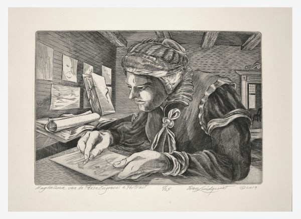 Magdalena van de Passe Engraves a Portrait, 5/25