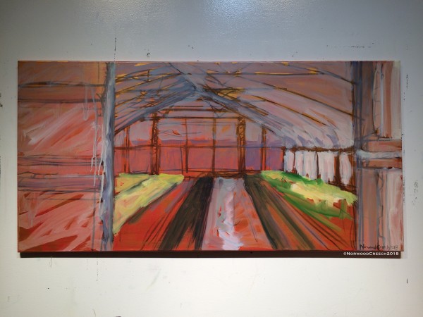 Gilded Veggie High Tunnel, Mississippi County, Arkansas, painted on location #GildTheDelta by Norwood Creech