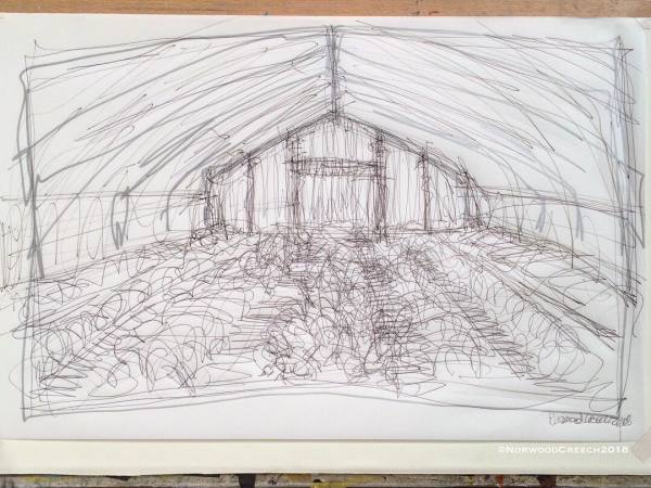 Radish Tunnel Sketch, Whitton Farms, Tyronza, Mississippi County, Arkansas