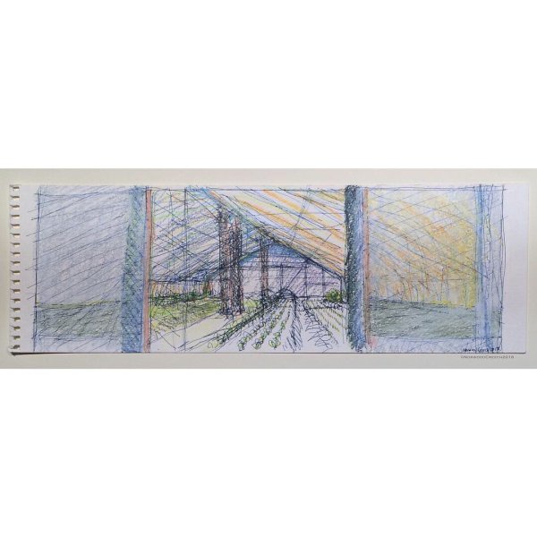 High Tunnel Sketch, Whitton Farms, Mississippi County, Arkansas
