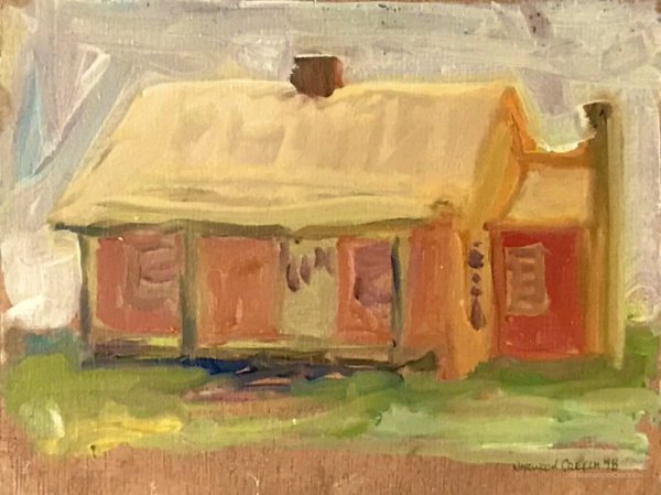 Sharecropper’s Shack, Jericho, Crittenden County, Arkansas, painted on location (day one)