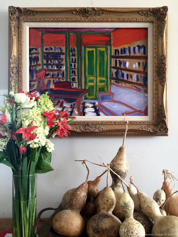 Memphis Library Interior (Peter Max meets Bonnard), 1998 by oil on linen