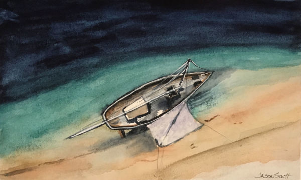 Sailboat on Shore by Jason Scott - ART