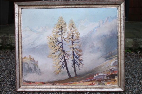 Two Trees on a Mountain Slope by Paul Emil Wyss